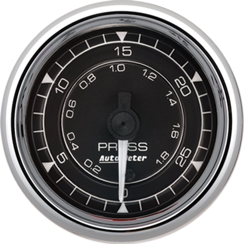 AutoMeter Chrono 2-1/16in 30PSI Digital Stepper Motor Pressure Gauge - Chrome
