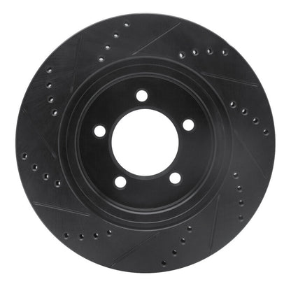 R1 Concepts R1 06-10 Ford Explorer Sport Trac Front Right Drilled & Slotted Black Brake Rotor