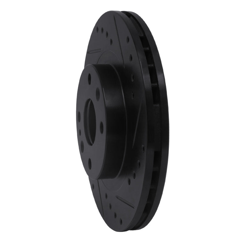 R1 Concepts R1 99-03 Mazda Protege Front Right Drilled & Slotted Black Brake Rotor