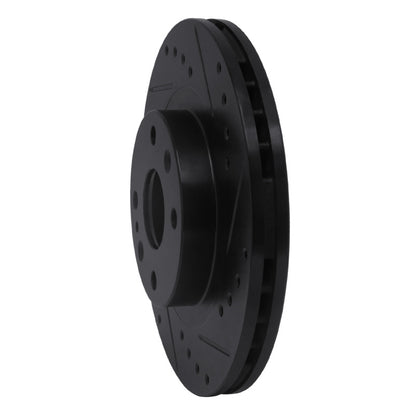 R1 Concepts R1 99-03 Mazda Protege Front Right Drilled & Slotted Black Brake Rotor