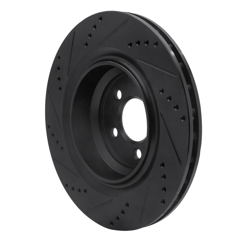 R1 Concepts R1 05-23 Chrysler 300 Rear Right Drilled & Slotted Black Brake Rotor