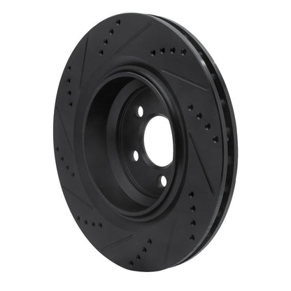R1 Concepts R1 05-23 Chrysler 300 Rear Right Drilled & Slotted Black Brake Rotor