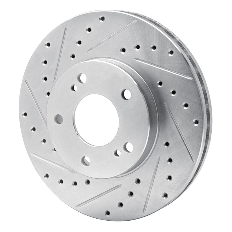 R1 Concepts R1 89-96 Nissan 300ZX Turbo Front Left Drilled & Slotted Silver Brake Rotor