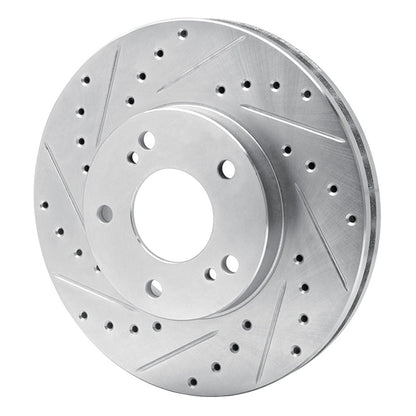 R1 Concepts R1 89-96 Nissan 300ZX Turbo Front Left Drilled & Slotted Silver Brake Rotor
