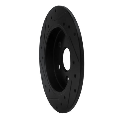 R1 Concepts R1 09-24 Lexus CT200H Rear Right Drilled & Slotted Black Brake Rotor