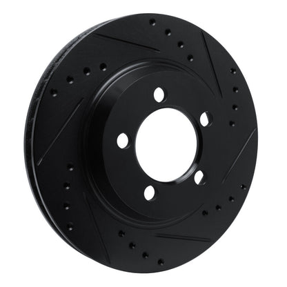 R1 Concepts R1 67-67 Ford Galaxie Front Right Drilled & Slotted Black Brake Rotor