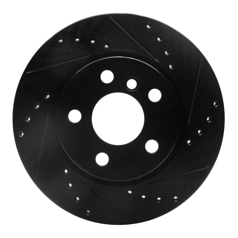 R1 Concepts R1 14-24 Mini Cooper (Excl Clubman) Front Right Drilled & Slotted Black Brake Rotor
