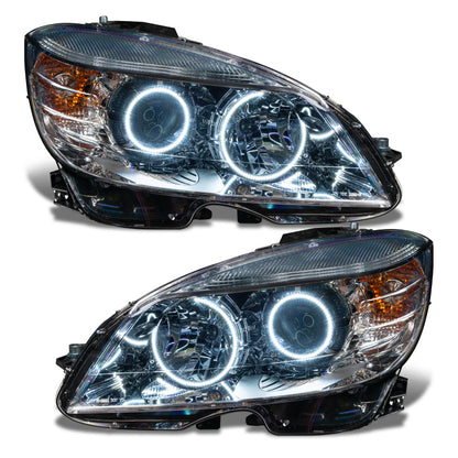 ORACLE Lighting Oracle 08-11 Mercedes Benz C-Class Pre-Assembled Headlights - Chrome Housing - White