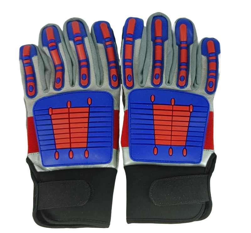 Granatelli Motor Sports Granatelli Medium Off Road Style Work Gloves - Red/Blue/Gray/Black