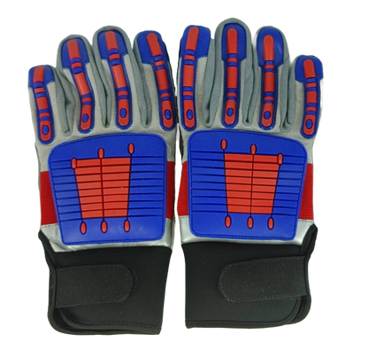 Granatelli Motor Sports Granatelli Large Off Road Style Work Gloves - Red/Blue/Gray/Black