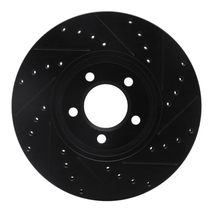 R1 Concepts R1 00-06 Ford Thunderbird Front Left Drilled & Slotted Black Brake Rotor