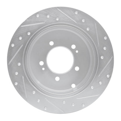 R1 Concepts R1 07-15 Mitsubishi Outlander Rear Left Drilled & Slotted Silver Brake Rotor
