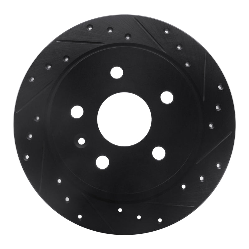 R1 Concepts R1 11-16 Buick LaCrosse Rear Right Drilled & Slotted Black Brake Rotor
