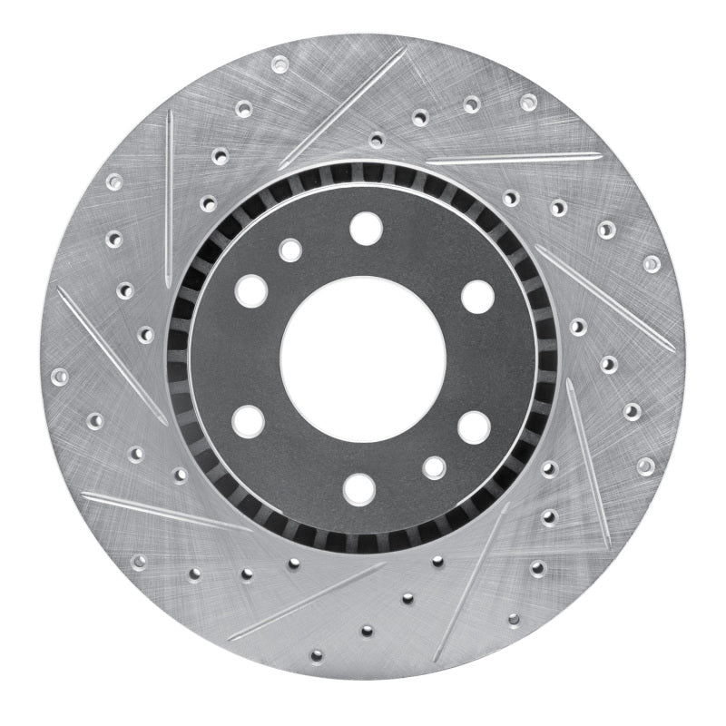 R1 Concepts R1 02-09 Buick Rainier Front Left Drilled & Slotted Silver Brake Rotor