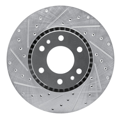 R1 Concepts R1 02-09 Buick Rainier Front Left Drilled & Slotted Silver Brake Rotor