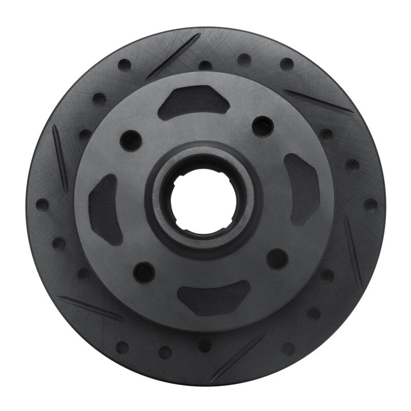 R1 Concepts R1 84-85 Mazda RX-7 Front Left Drilled & Slotted Black Brake Rotor