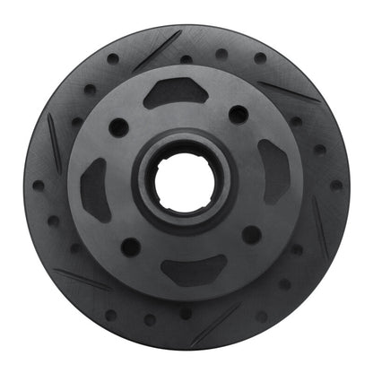 R1 Concepts R1 84-85 Mazda RX-7 Front Left Drilled & Slotted Black Brake Rotor