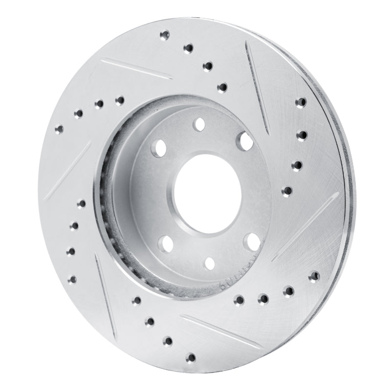 R1 Concepts R1 94-00 Kia SPECTRA Front Left Drilled & Slotted Silver Brake Rotor