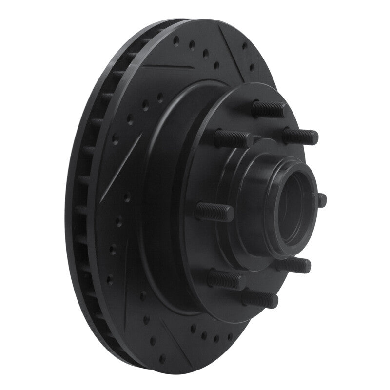 R1 Concepts R1 92-02 Chevrolet C2500 Front Right Drilled & Slotted Black Brake Rotor