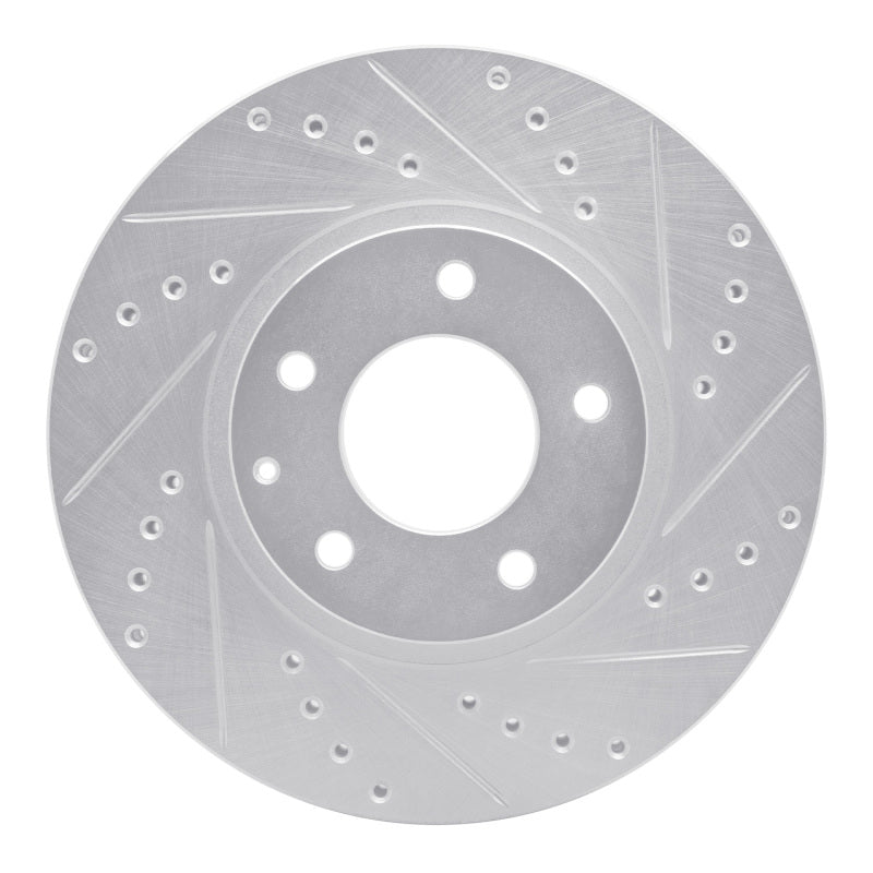 R1 Concepts R1 01-02 Mazda Millenia Front Right Drilled & Slotted Silver Brake Rotor