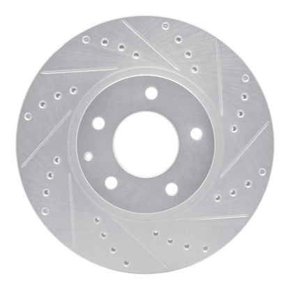 R1 Concepts R1 01-02 Mazda Millenia Front Right Drilled & Slotted Silver Brake Rotor