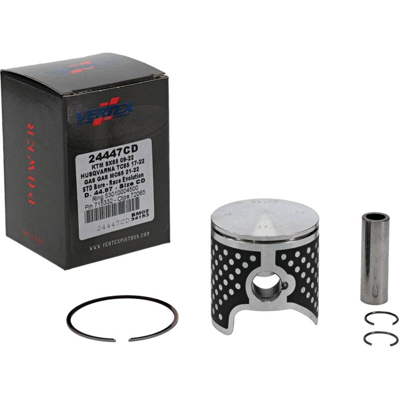 Vertex Pistons Vertex Piston 09-24 KTM 65 SX 65cc Cast Race Evolution Piston Kit