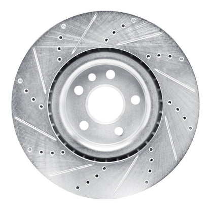 R1 Concepts R1 20-20 Jaguar F-Pace Front Right Drilled & Slotted Silver Brake Rotor