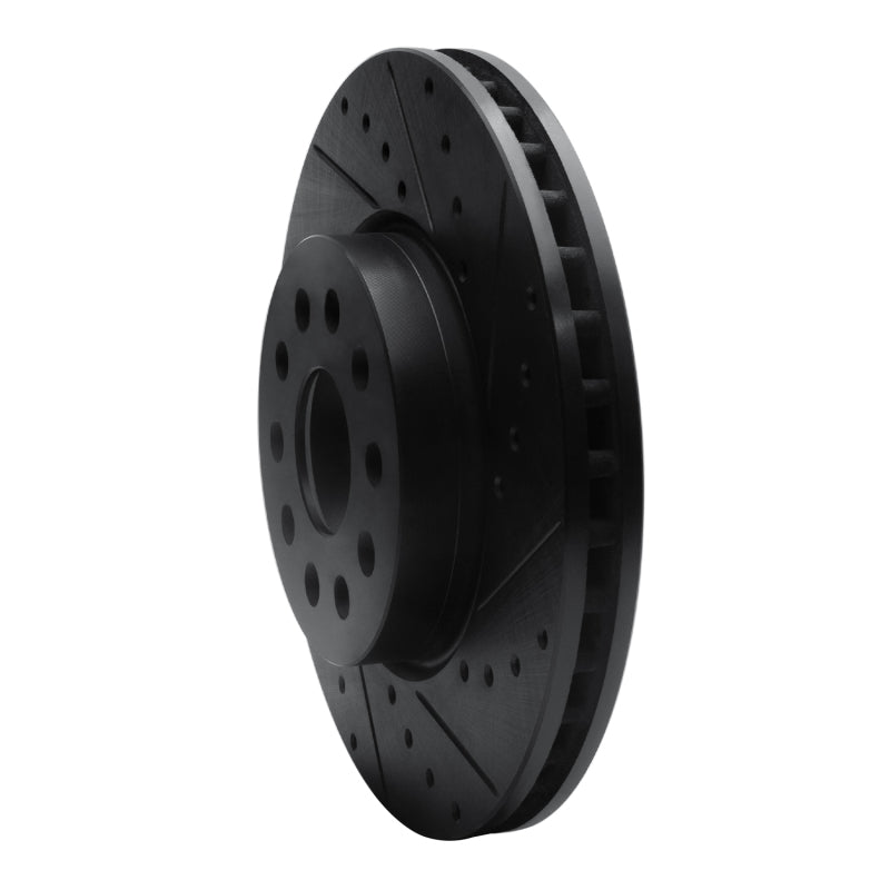 R1 Concepts R1 14-20 Cadillac CT6 Front Right Drilled & Slotted Black Brake Rotor