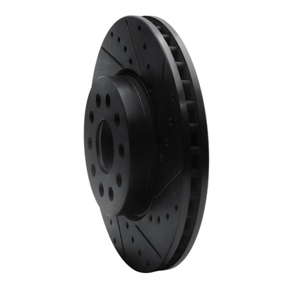 R1 Concepts R1 14-20 Cadillac CT6 Front Right Drilled & Slotted Black Brake Rotor