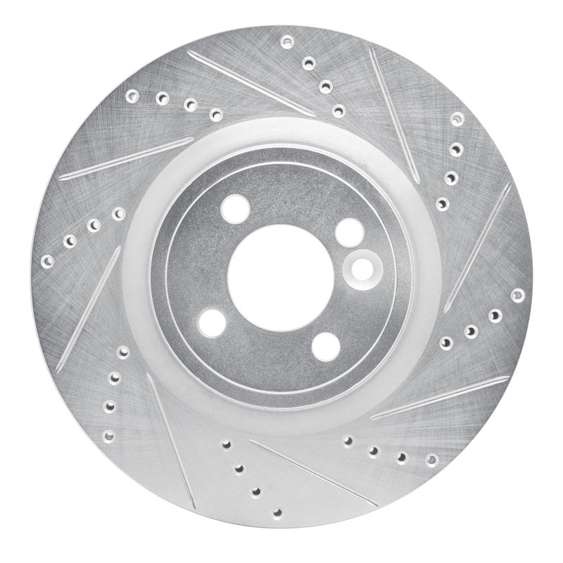 R1 Concepts R1 09-14 Mini Cooper Clubman Front Right Drilled & Slotted Silver Brake Rotor