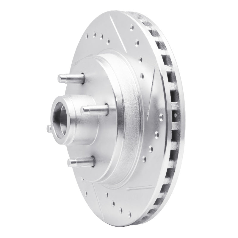 R1 Concepts R1 87-88 Ford Thunderbird Front Right Drilled & Slotted Silver Brake Rotor