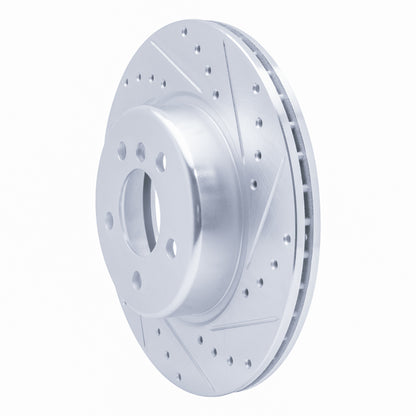 R1 Concepts R1 11-16 BMW 528I Front Right Drilled & Slotted Silver Brake Rotor