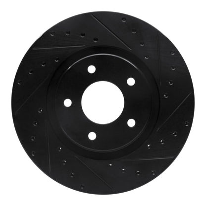 R1 Concepts R1 98-06 Jaguar XKR Front Right Drilled & Slotted Black Brake Rotor