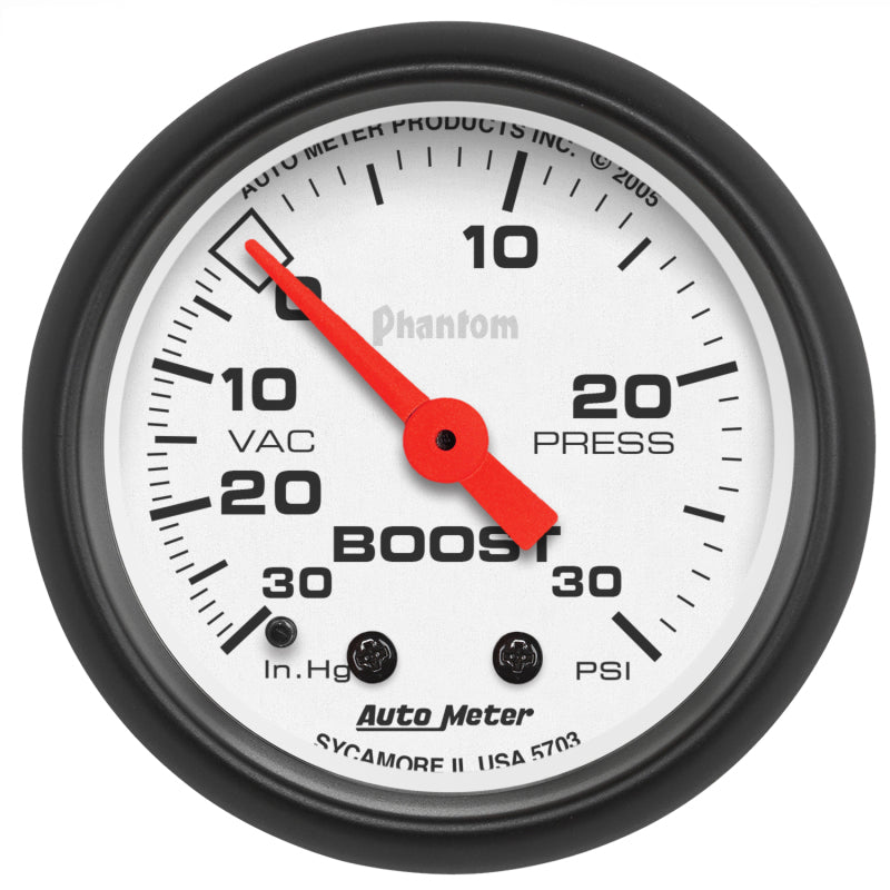 Autometer Phantom 52mm 30 PSI Mechanical Boost Gauge
