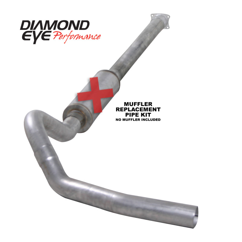 Diamond Eye Performance Diamond Eye KIT 4in Catback MFLR RPLCMENT PIPE Single AL: 01-05 CHEVY/GMC 6.6L 2500/3500