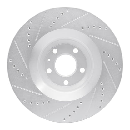 R1 Concepts R1 05-11 Audi A6 Quattro Front Right Drilled & Slotted Silver Brake Rotor