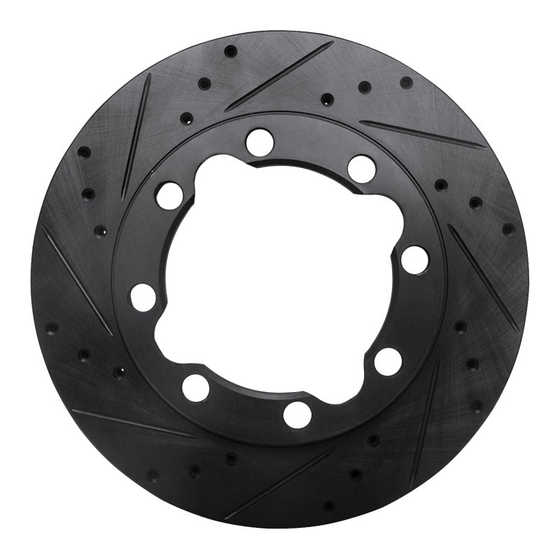 R1 Concepts R1 88-00 Chevrolet K2500 Front Left Drilled & Slotted Black Brake Rotor