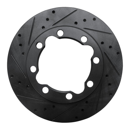 R1 Concepts R1 88-00 Chevrolet K2500 Front Left Drilled & Slotted Black Brake Rotor