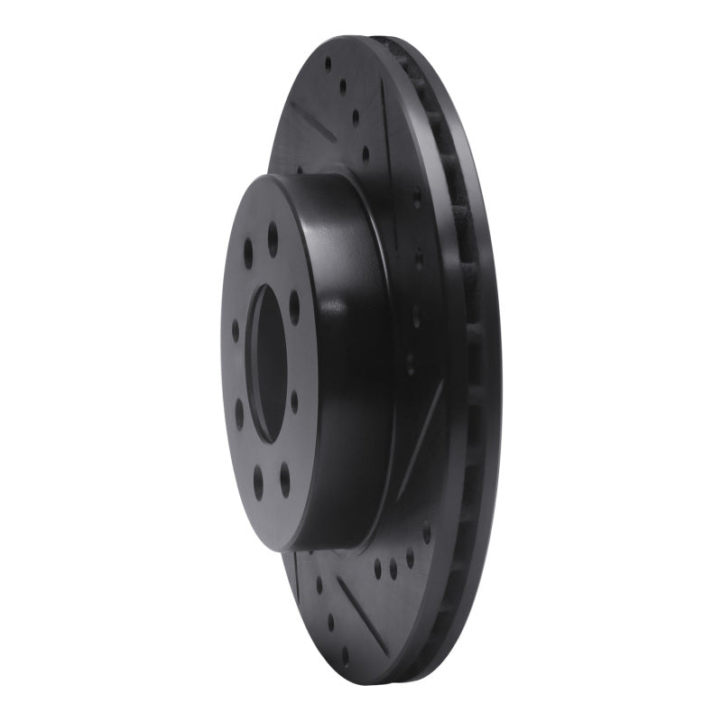 R1 Concepts R1 88-91 Honda Accord Sedan Front Right Drilled & Slotted Black Brake Rotor