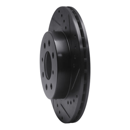 R1 Concepts R1 88-91 Honda Accord Sedan Front Right Drilled & Slotted Black Brake Rotor