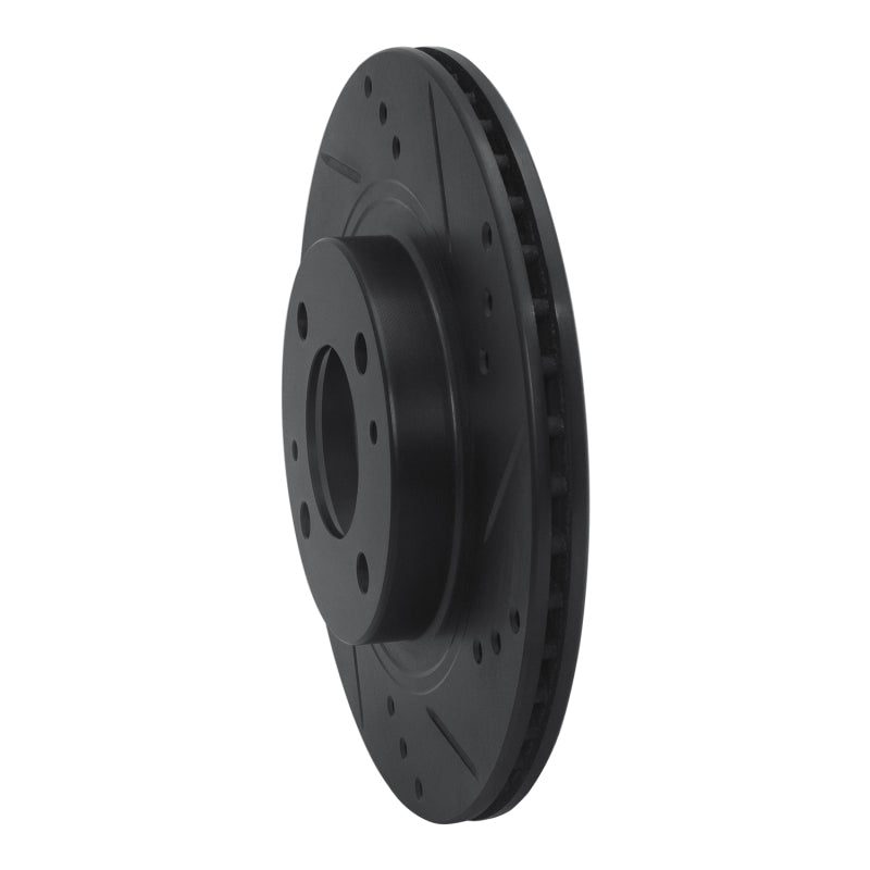 R1 Concepts R1 12-17 Mitsubishi I-MIEV Front Right Drilled & Slotted Black Brake Rotor