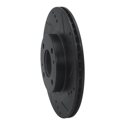 R1 Concepts R1 12-17 Mitsubishi I-MIEV Front Right Drilled & Slotted Black Brake Rotor