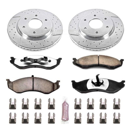 PowerStop Power Stop 90-99 Jeep Cherokee Front Z36 Truck & Tow Brake Kit