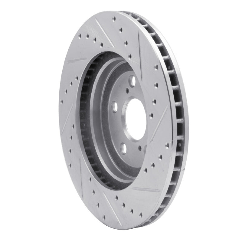 R1 Concepts R1 04-09 Lexus RX350 Front Left Drilled & Slotted Silver Brake Rotor