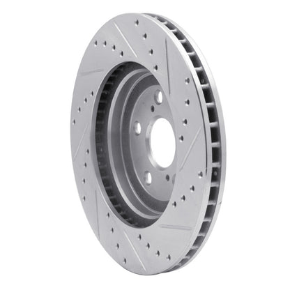 R1 Concepts R1 04-09 Lexus RX350 Front Left Drilled & Slotted Silver Brake Rotor