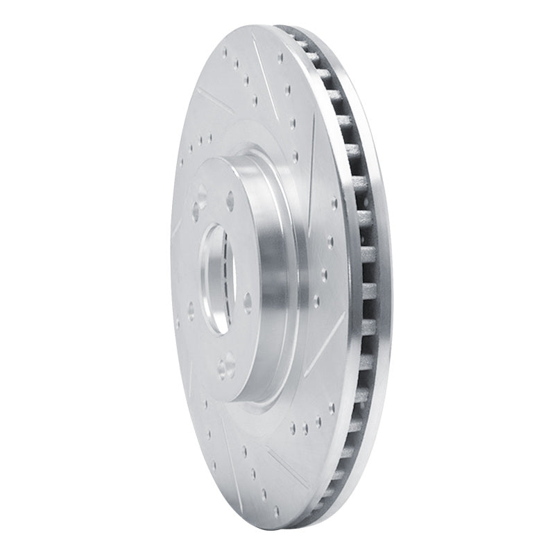 R1 Concepts R1 13-20 Hyundai SANTA FE Front Right Drilled & Slotted Silver Brake Rotor