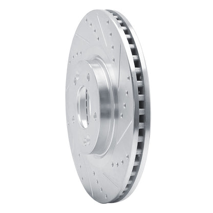 R1 Concepts R1 13-20 Hyundai SANTA FE Front Right Drilled & Slotted Silver Brake Rotor