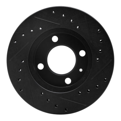 R1 Concepts R1 80-08 Audi 4000 Front Left Drilled & Slotted Black Brake Rotor