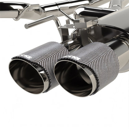 Kooks Headers Kooks 18-24 Ford Mustang GT 5.0 3in. Valved Touring Cat-Back Exhaust - Carbon Tips