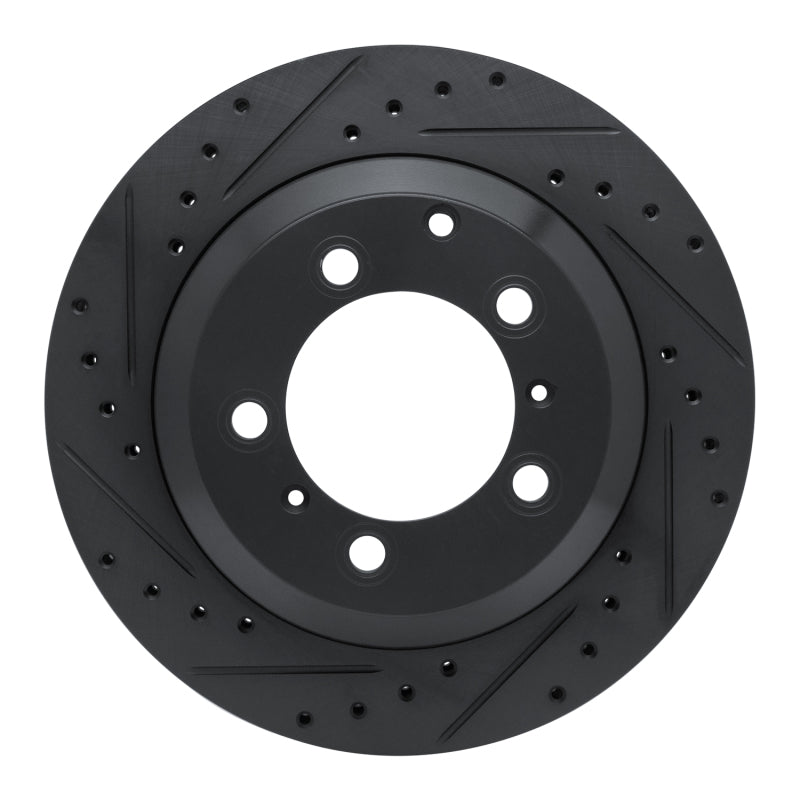 R1 Concepts R1 -23 Porsche Cayenne Rear Left Drilled & Slotted Black Brake Rotor